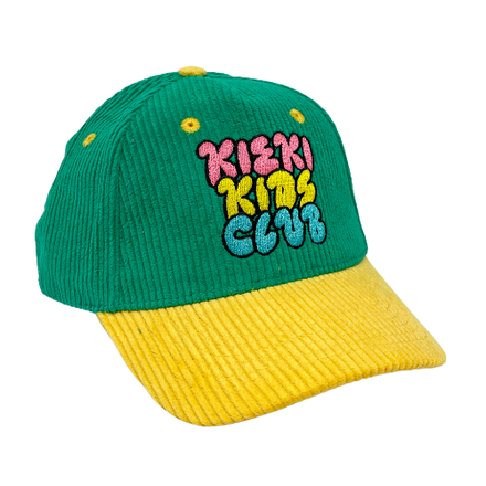 Corduroy Kids Hat - Green/Yellow