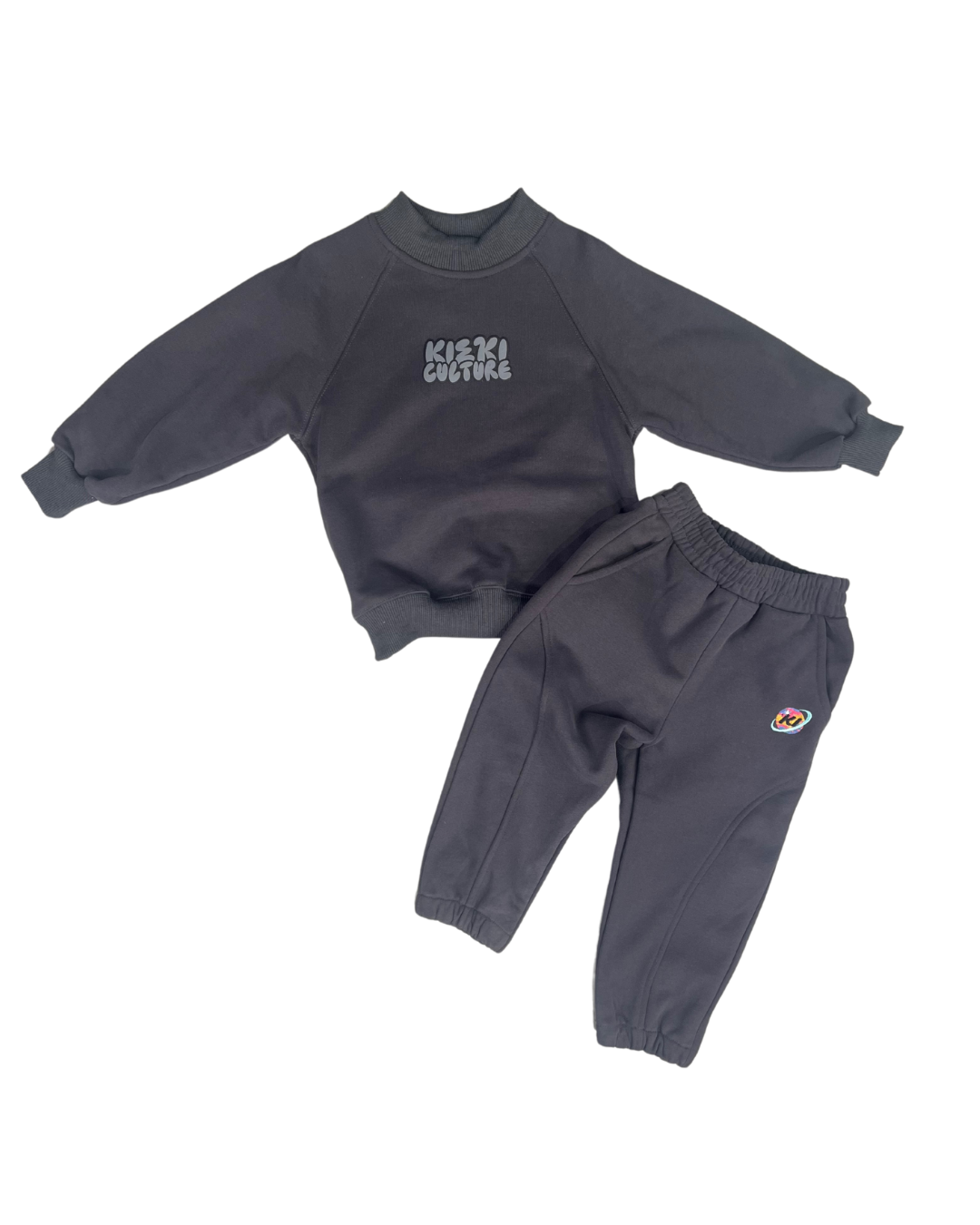 KIDS CHARCOAL GREY CREW SET