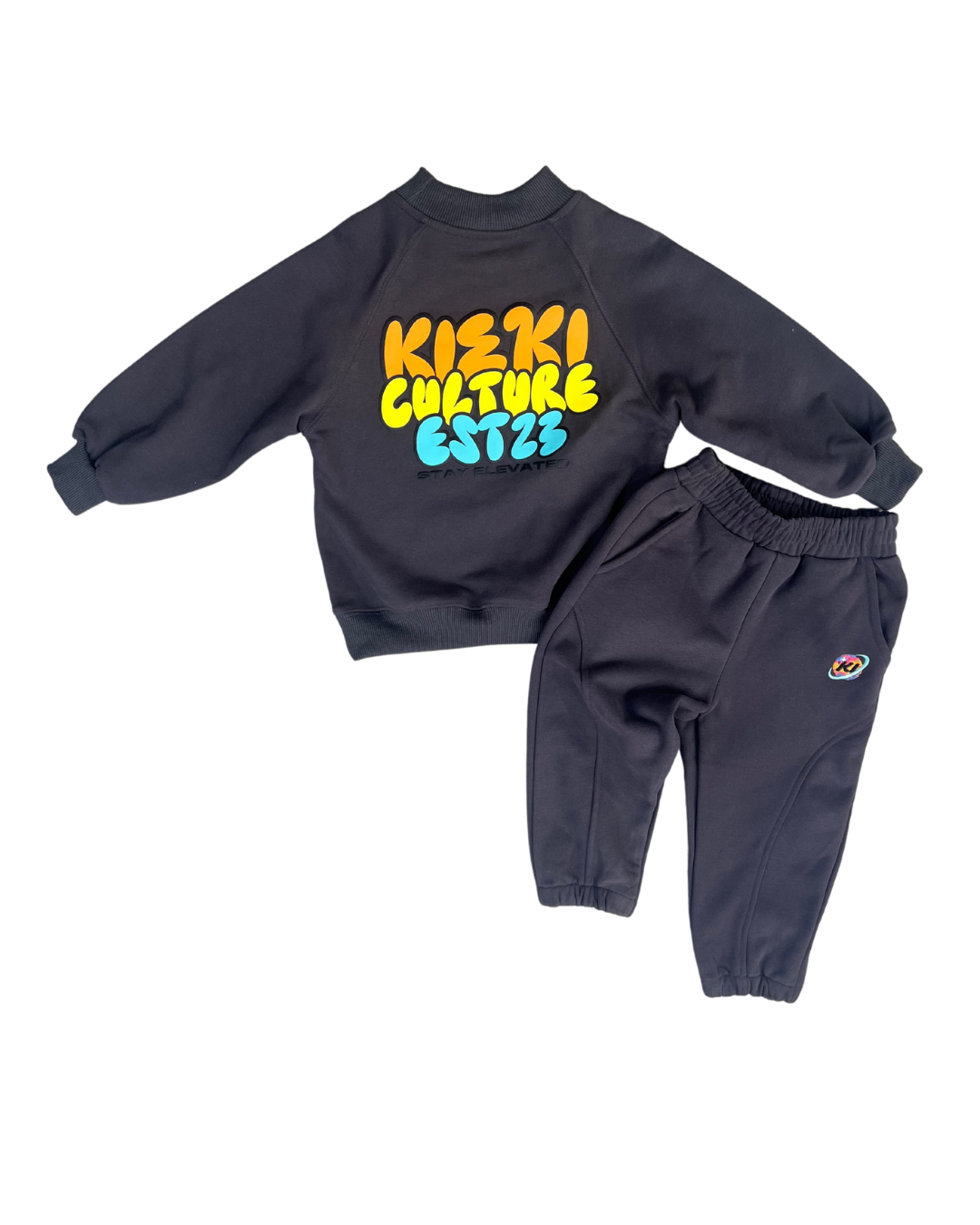 KIDS CHARCOAL GREY CREW SET