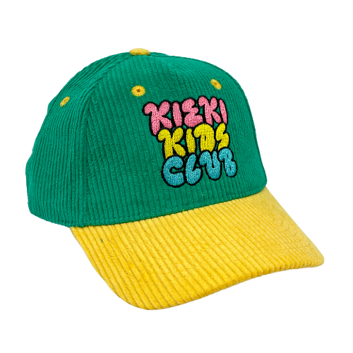 Corduroy Kids Hat - Green/Yellow