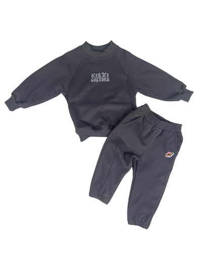KIDS CHARCOAL GREY CREW SET