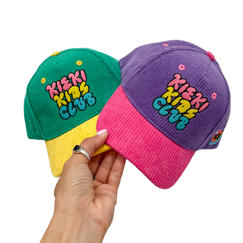 Corduroy Kids Hat - Green/Yellow