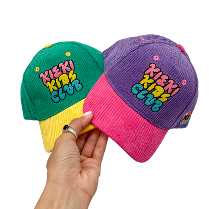 Corduroy Kids Hat - Purple/Pink