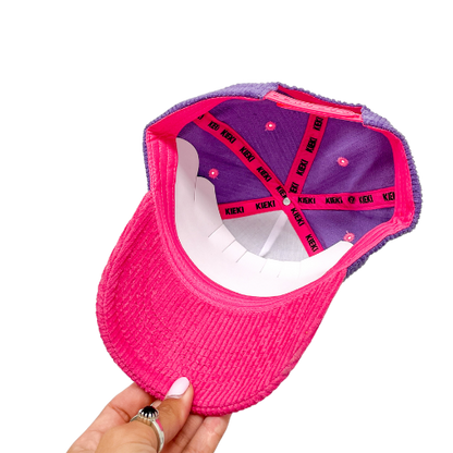 Corduroy Kids Hat - Purple/Pink